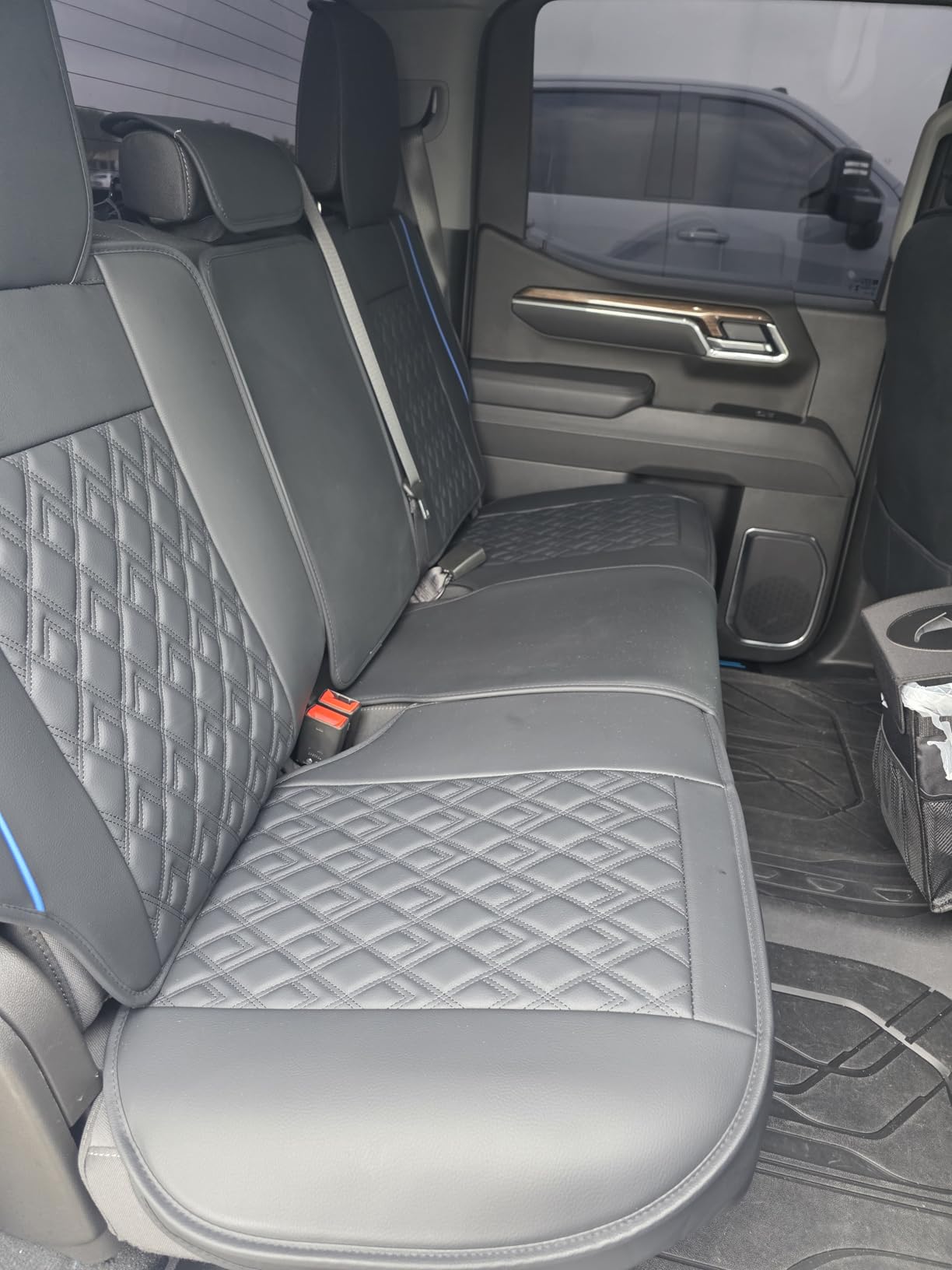 JOJOBAY Chevy Silverado Seat Covers,Leather Seat Covers for GMC Sierra,Custom Fit 2007-2026 1500 2500HD 3500HD Crew Double Extended Regular Cab,LT LZT RST Trail Boss(Front Pair,Black) customer photo 2
