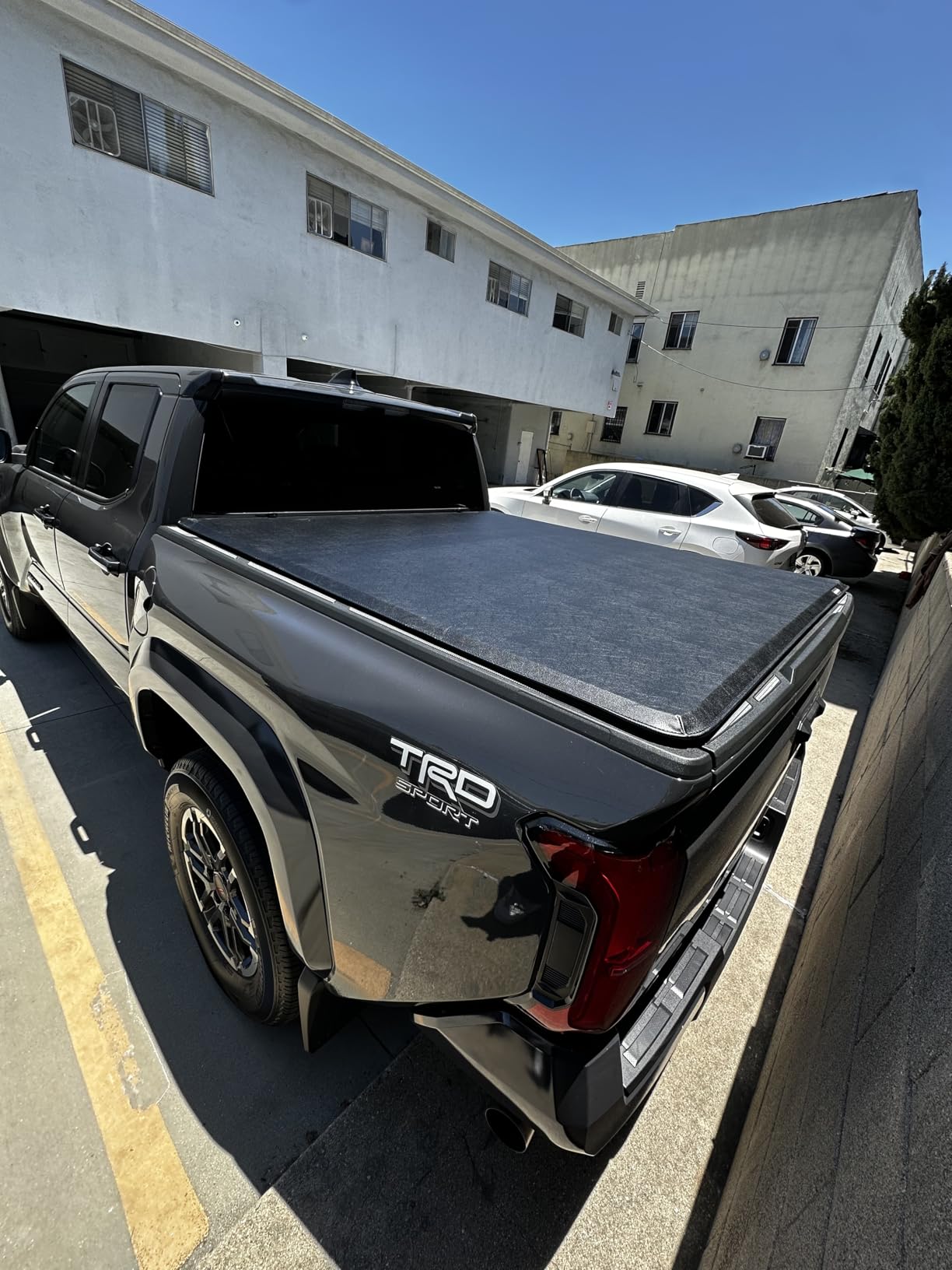 KUIPERAUTO Soft Tri Truck Bed Tonneau Cover Compatible for 2005-2015 Toyota Tacoma 5ft Bed (incl Utility Track System customer photo 2