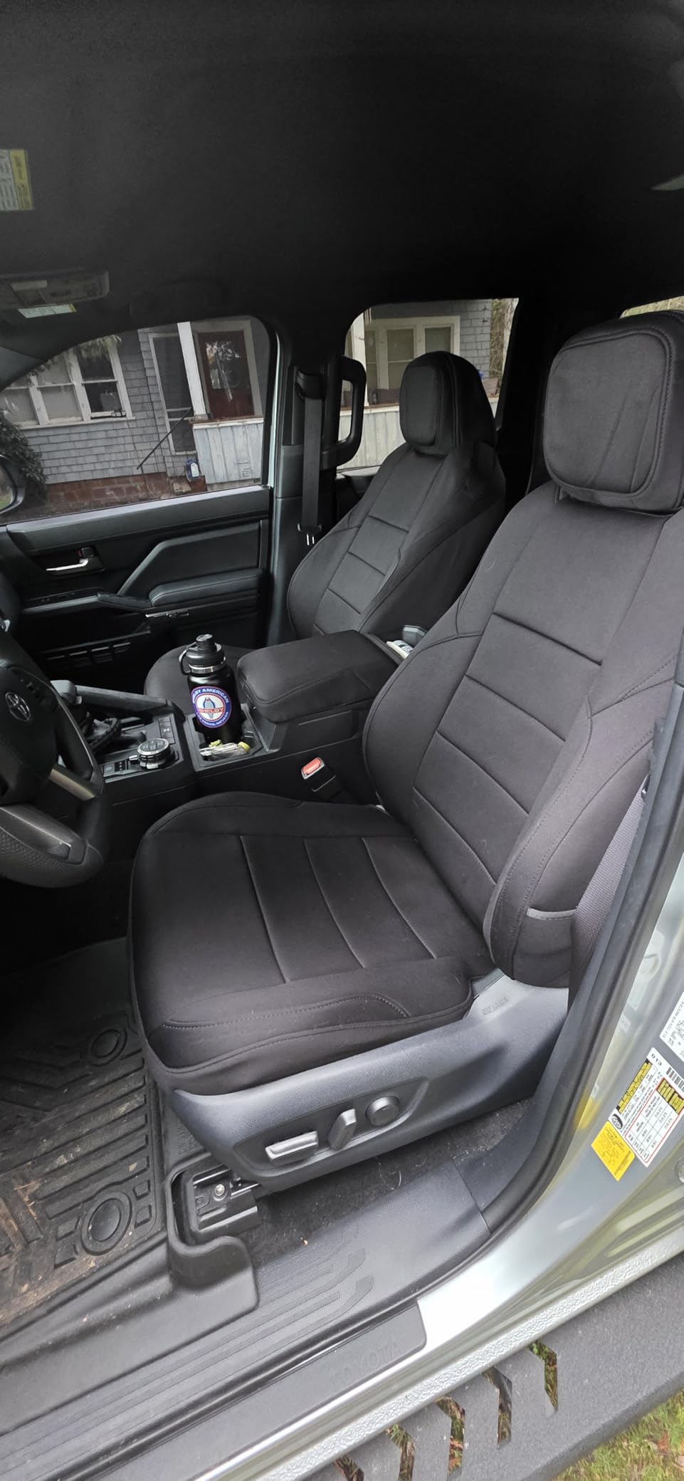 EKR Tacoma Car Seat Covers Custom Fit for Toyota Tacoma (Petrol) 2024 2025 2026 DoubleCab/CrewCab SR/SR5/TRD Sport/TRD Off-Road/Limited -Truck Seat Covers Full Set,Faux Leather(Black) customer photo 1
