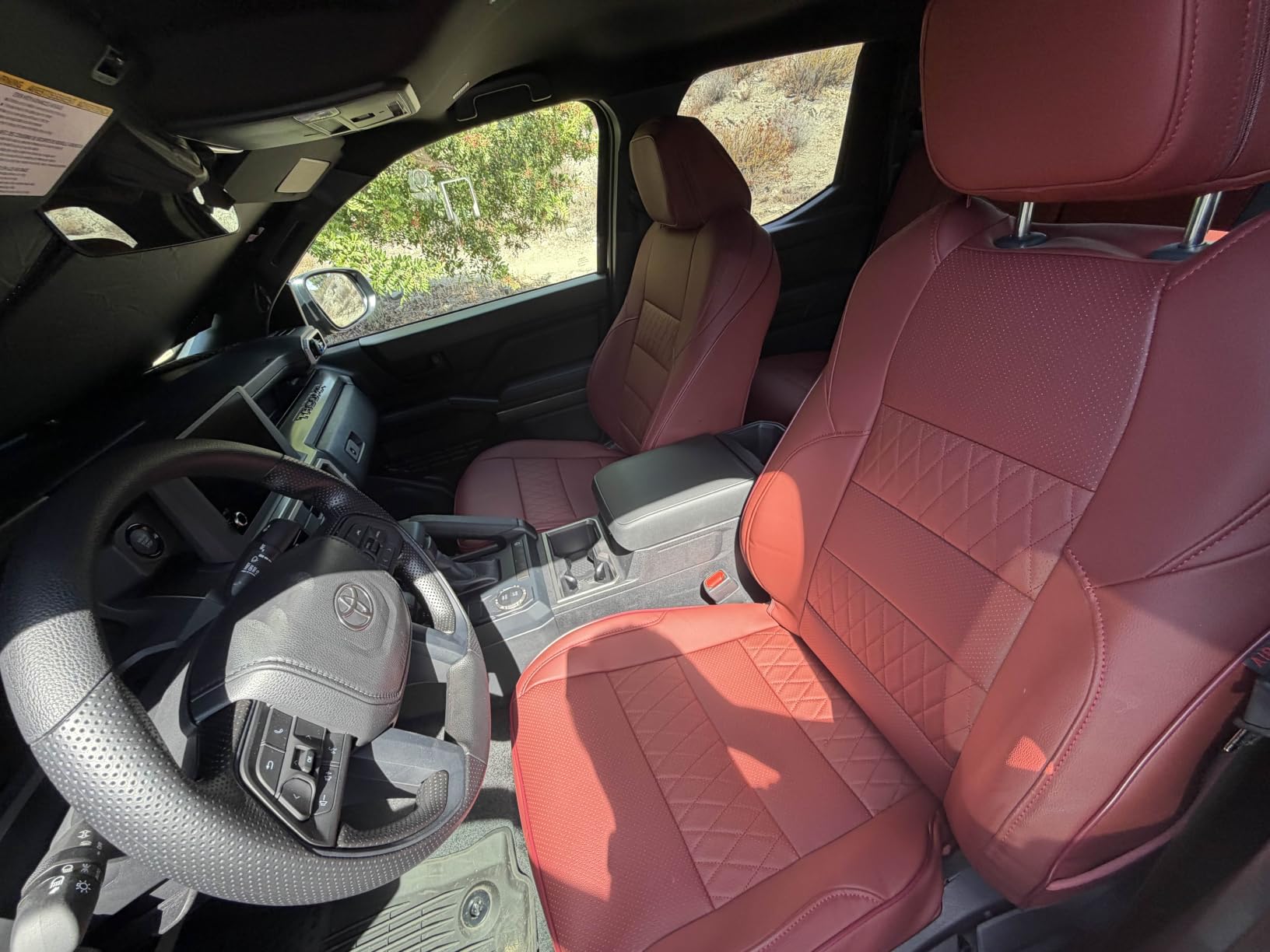 EKR Tacoma Car Seat Covers Custom Fit for Toyota Tacoma (Petrol) 2024 2025 2026 DoubleCab/CrewCab SR/SR5/TRD Sport/TRD Off-Road/Limited -Truck Seat Covers Full Set,Faux Leather(Black) customer photo 2