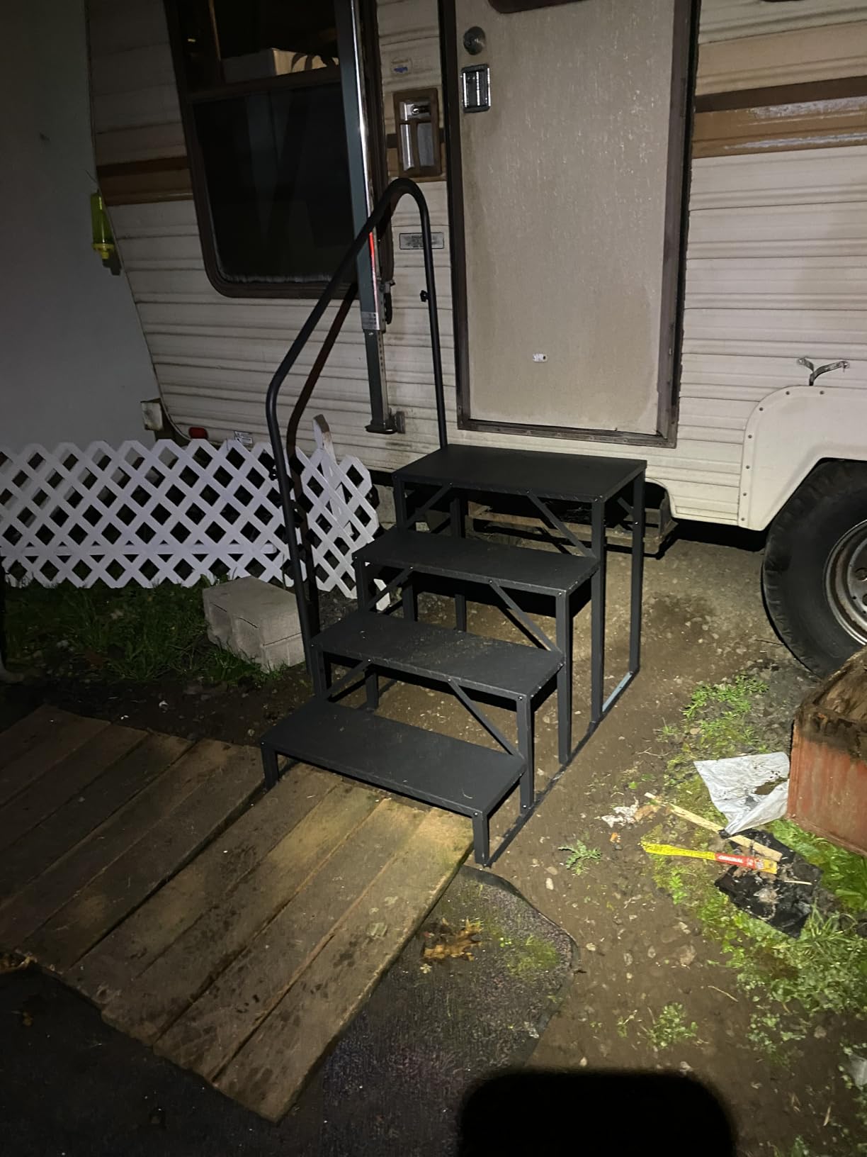 Nilight RV Steps with Handrail 3 Steps Hot Tub Steps Outdoor RV Stairs customer photo 1