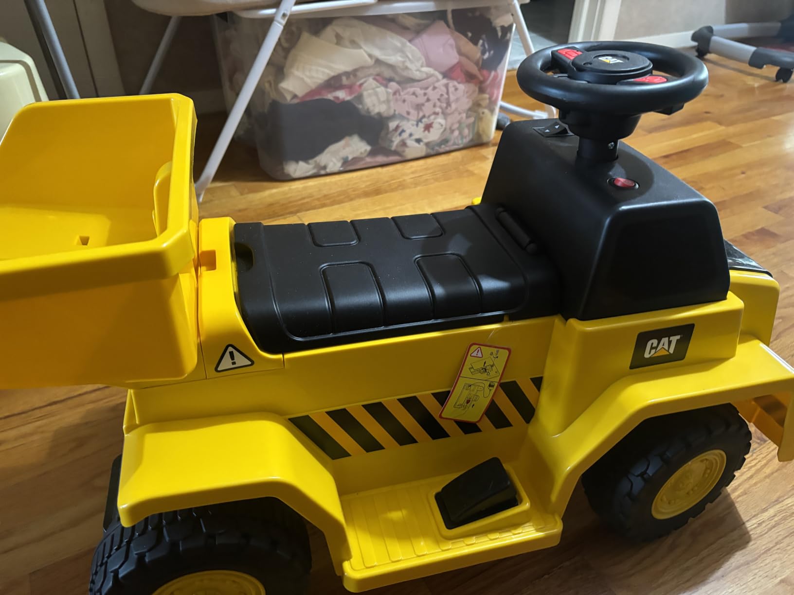 Licensed Caterpillar Ride on Dump Truck by OLAKIDS, 6V Cat Construction Car Electric Vehicle with Adjustable Dump Bed, Horn, Headlight, Bucket, Battery Powered Toys Gift for Kids Toddler Age 1.5-3 customer photo 2