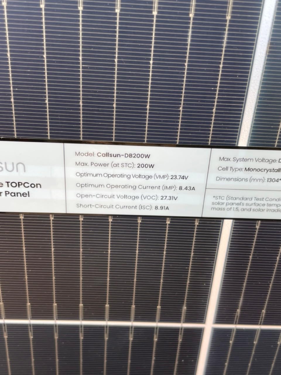 N-Type 16BB 200W Bifacial Solar Panel, 200 Watt Solar Panel for 12V Battery Systems, 25.6% High Efficiency, Dual-Module Parallel Anti-Shade Design, for RV Van Marine Home Rooftop Off-Grid customer photo 1