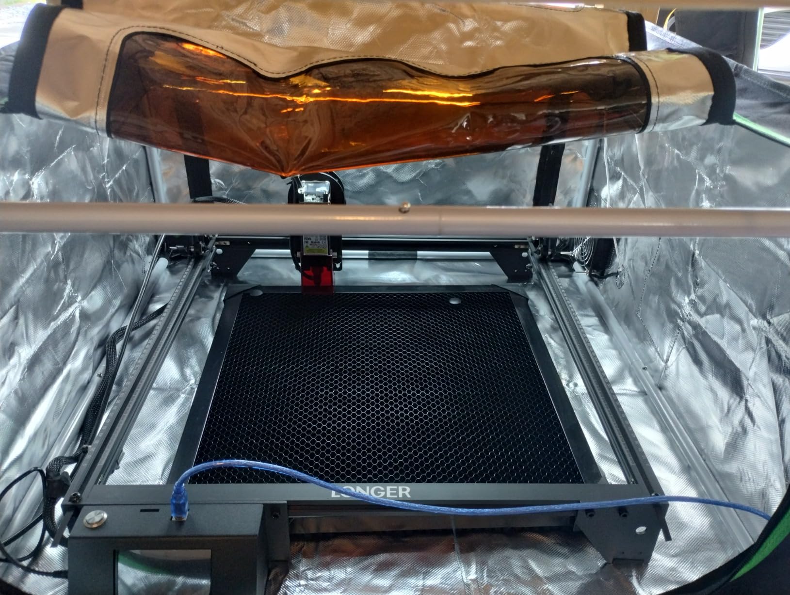 Lutyr Skpuphy Integrated Laser Engraver Enclosure with LED Light, Ventilation Kit, Fits for Most Laser Cutter, Insulates Against Smoke, Odor and Noise, Eye Protection 720 * 720 * 400MM customer photo 2