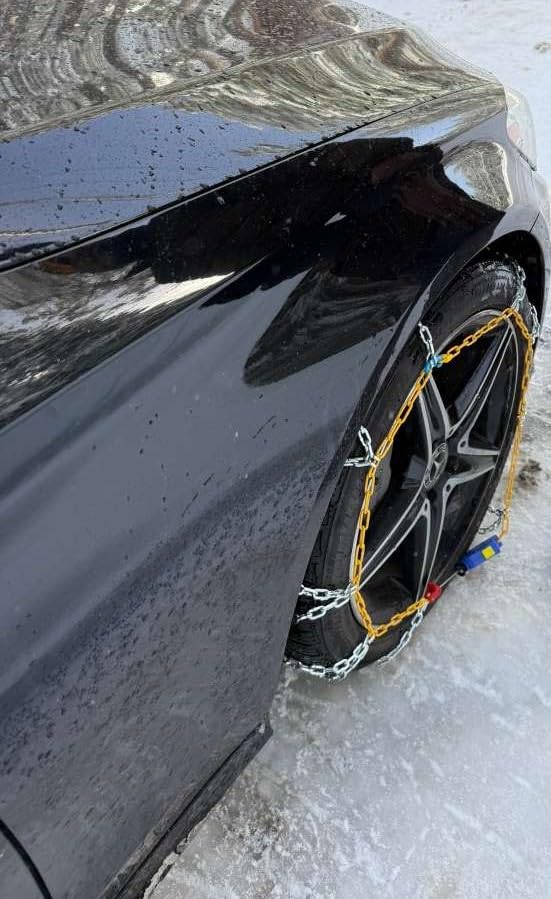 Auto Tightening Snow Chains Tire Chains For Cars Suv Pickup Trucks - Auto Tightening 1 Min Quick Fit AND Easy Installation, Reusable Universal Emergency Traction Snow Chains - Set of 2(HKN120) customer photo 2
