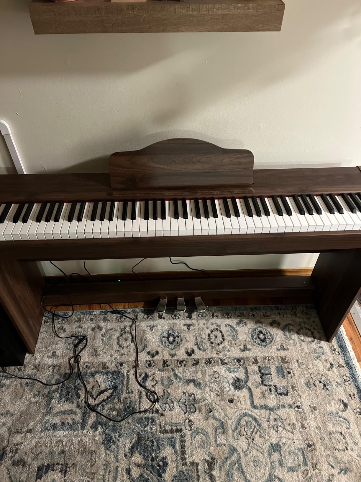 STRICH Digital Piano 88 Keys, Hammer-Action Weighted Keyboard, Full size Electric Piano Keyboard with Furniture Stand, 25Wx2 Speakers, Supports USB-MIDI/Wireless Connect, SDP-300W (Color Walnut Wood) customer photo 2
