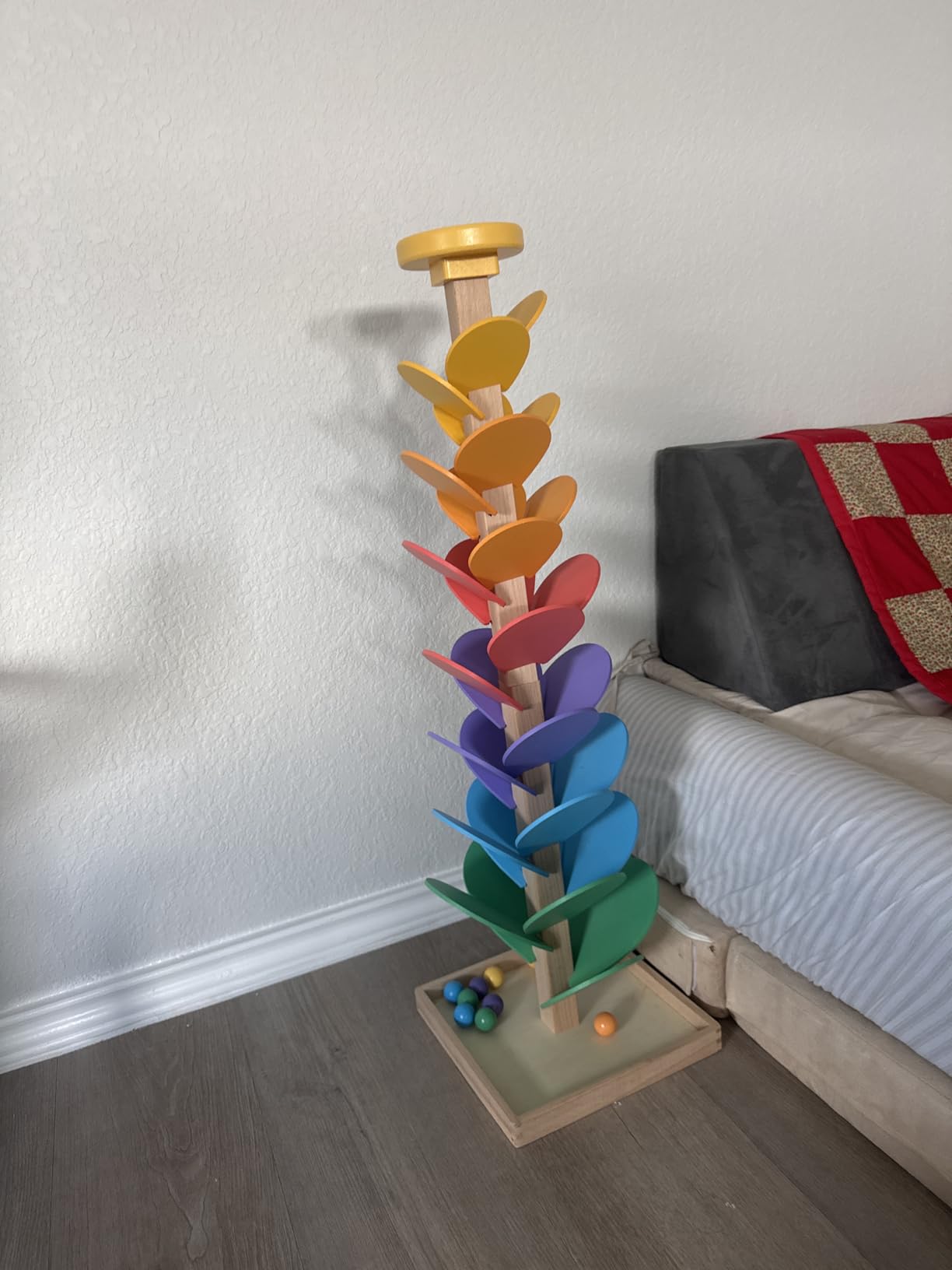 Wooden Marble Run Music Tree Montessori Toys Marble Ball Run for 3-5 customer photo 1