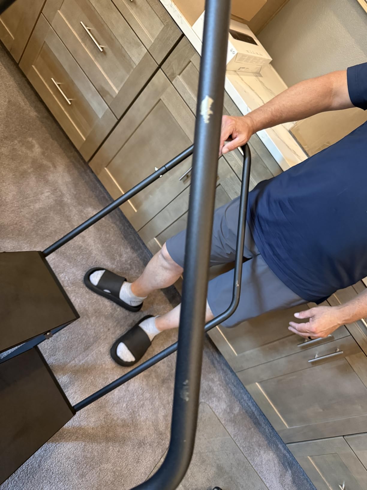 RV Steps w/Dual Handrails, 3-Step Spa Hot Tub Steps with Anti-Slip Pedals, 660lbs Load Capacity, Universal Portable Mobile Home Stairs Steps for 5th Wheel RV, Spa, Porch, Pool, Travel Trailers customer photo 1