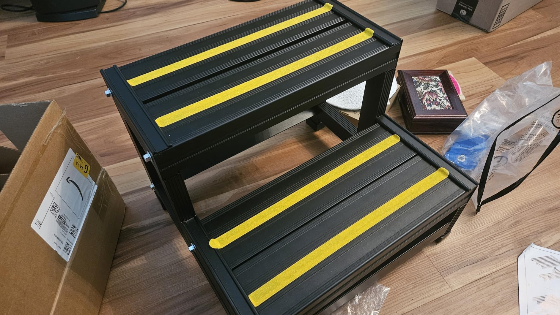 RV 2 Step Aluminum Hot Tub Step Spa Step-Heavy Duty Metal Indoor/Outdoor High Riser Half Step - Non-Slip All Weather Top & Feet Mobility Assistance -Patent Pending customer photo 2