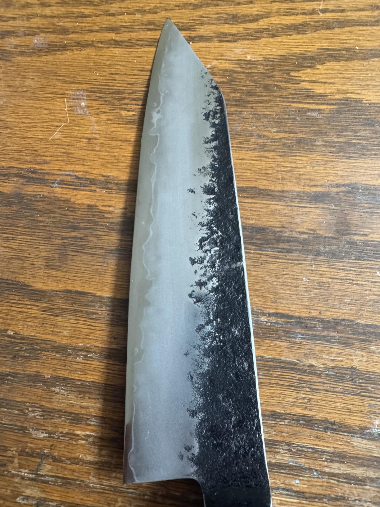 7'' Japanese Kiritsuke Chef Knife, Black Forged 3-Layer VG10 Steel Core customer photo 1