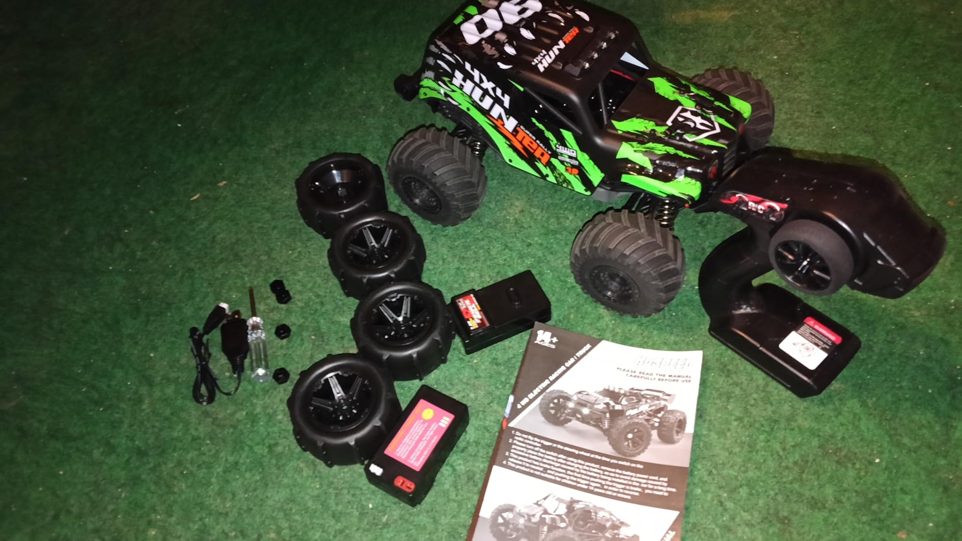 RC Cars 1:14 Scale 4WD Off-Road Monster Truck Rc, 40+ KM/H 4X4 Waterproof ESC Remote Control Car with Dual 7.4V 1300mAh Batteries, Extra Paddle Tires & Full Roll-Cage Frame for Adults & Boys customer photo 1