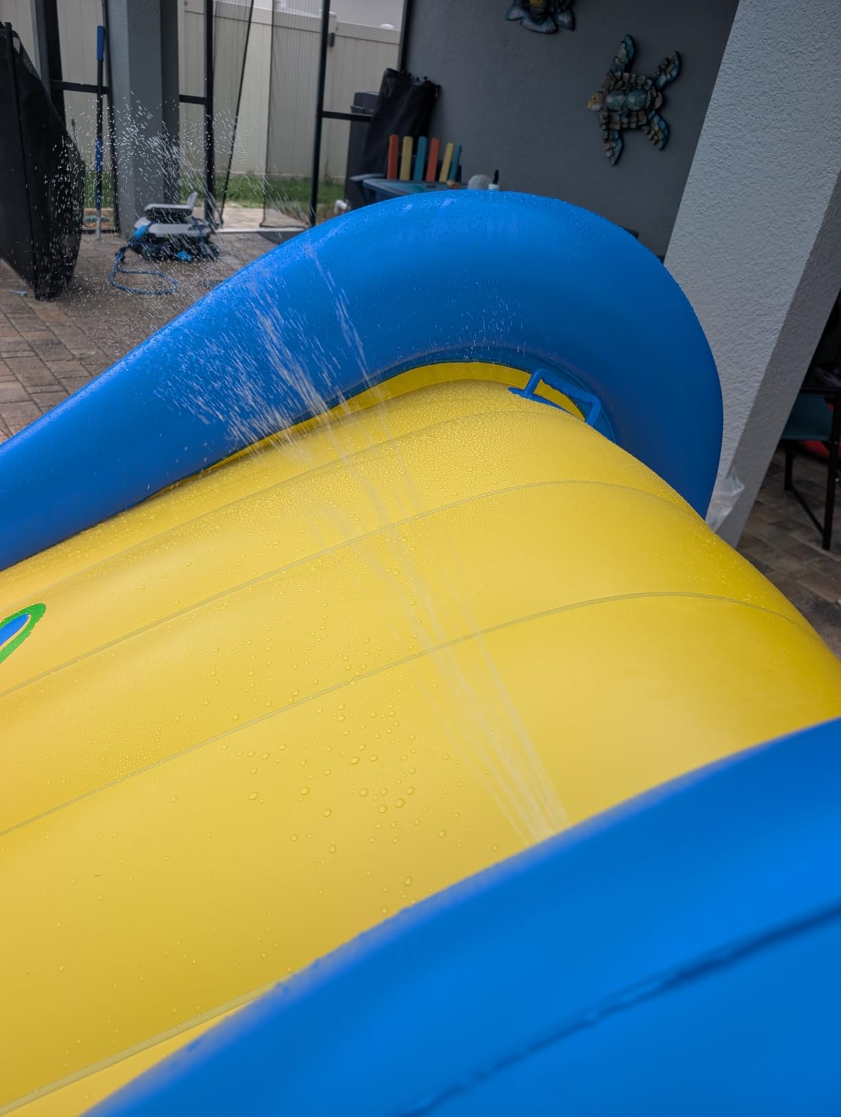 Wahu Rippa Dippa Pool Slide | Steep, Fast Ride with Continuous Spray | Backyard Inflatable, Durable & Colorful Water Slide | 7.2ft Long x 4.6ft High, Weight Limit of 154lbs | Ages 6+ customer photo 2