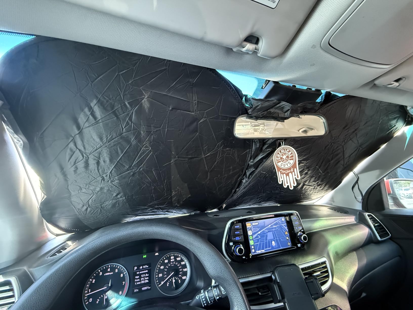 300T Thickened Sunshade for Car Windshield,Windshield Sun Shade for Blocking 99% Sunlight & Heat,Summer Cars Essentials Sun Cover for Car Windshields Fits Small Truck,SUV (XL: 63x33 inch) customer photo 2
