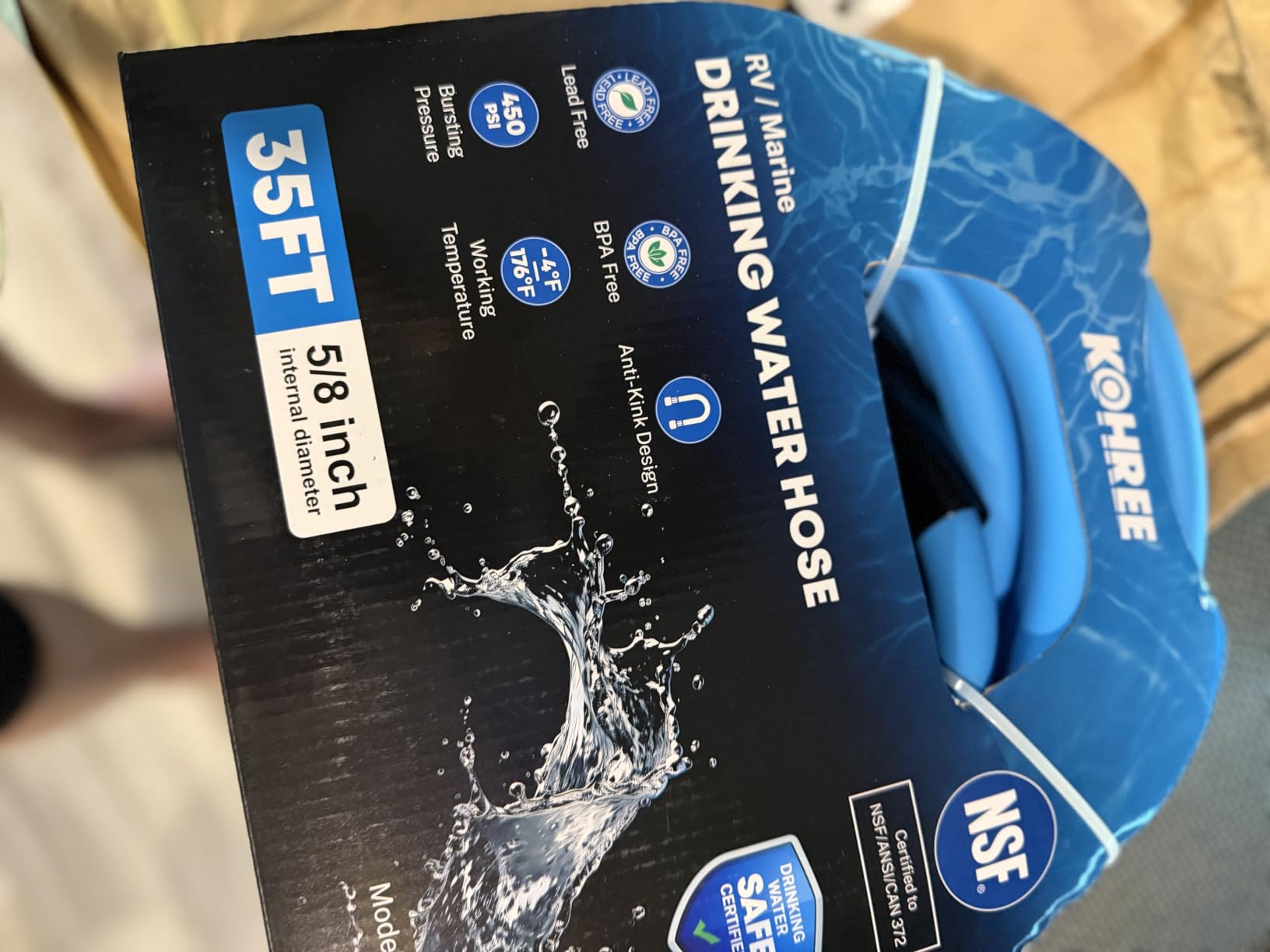 Kohree NSF 372 Certified 25-ft Drinking Water Hose, 5/8'' RV Water Hose customer photo 2