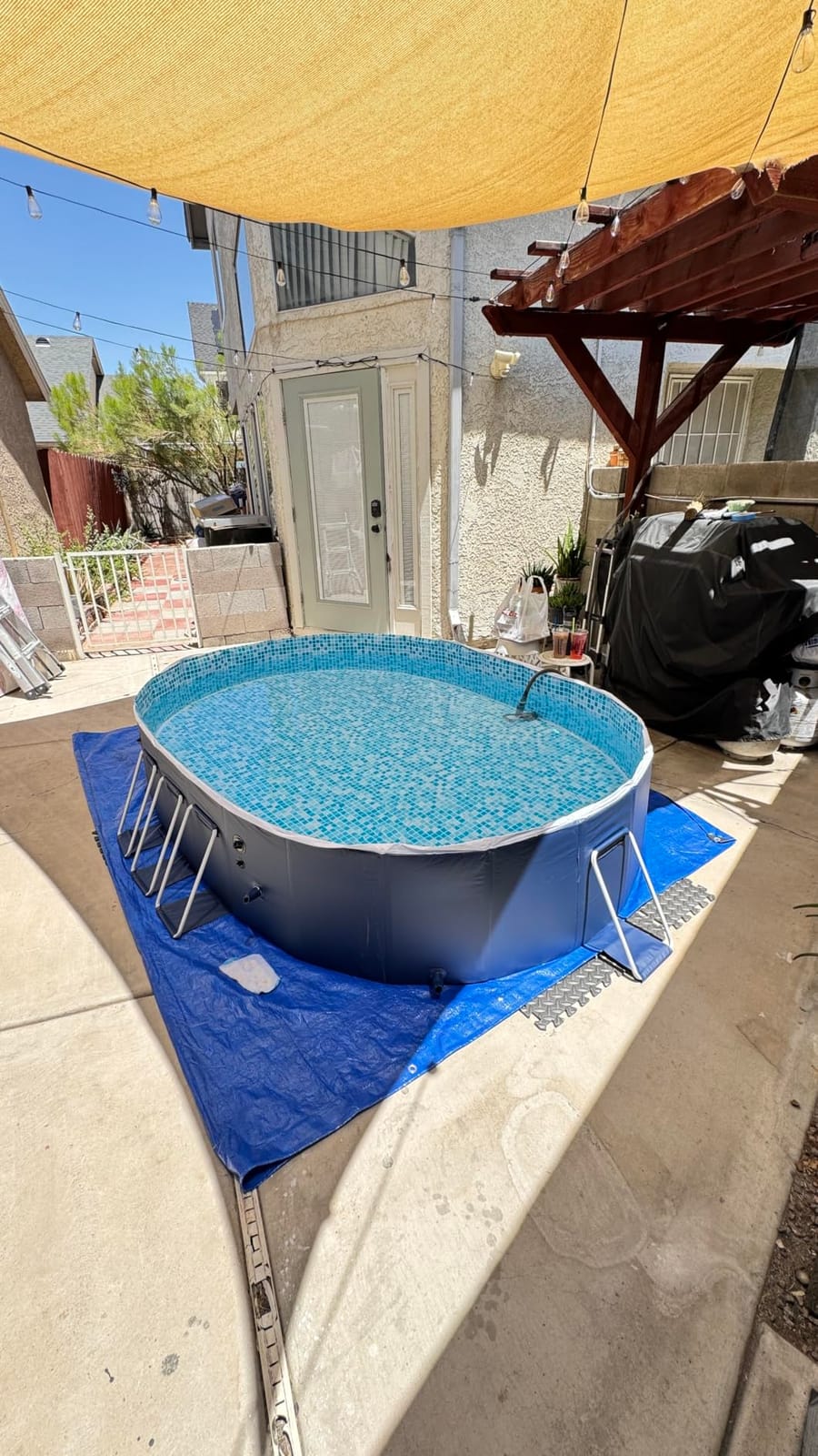 Foldable Pool with Canopy,10FT NonInflatable Above Ground Swimming Pools customer photo 1
