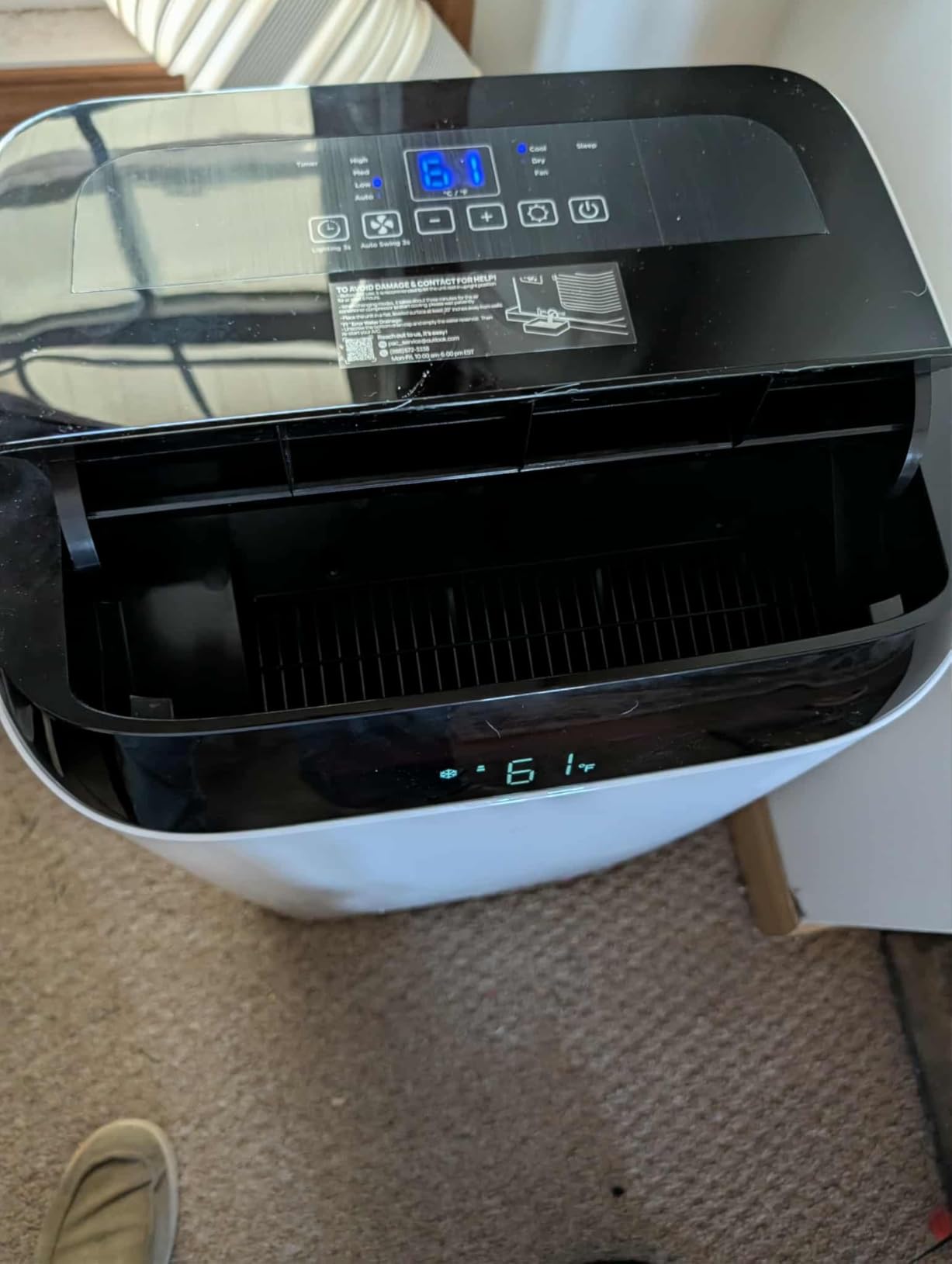 14000 BTU Portable Air Conditioners, Cools Up to 700 Sq.Ft, Free standing AC Unit, Cooling, Dehumidifier, Fan, Sleep Mode, Remote Control & Installation Kit, White customer photo 1