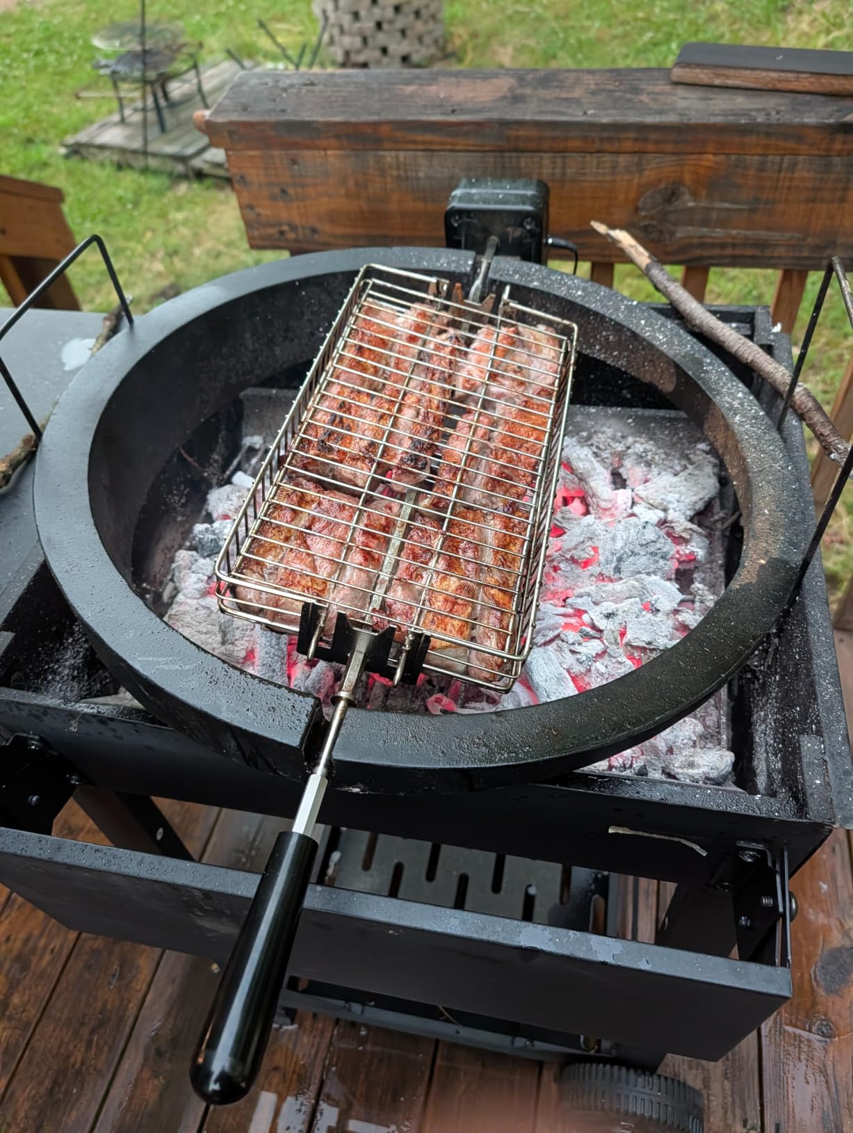 Rotisserie Accessory Attachment for XL Big Green Egg & Kamado Joe 24-inch Big Joe, Complete Grill Accessory with 120V Motor, Stainless Steel Rotisserie Rod & Forks, Heavy Duty Iron Frame customer photo 1