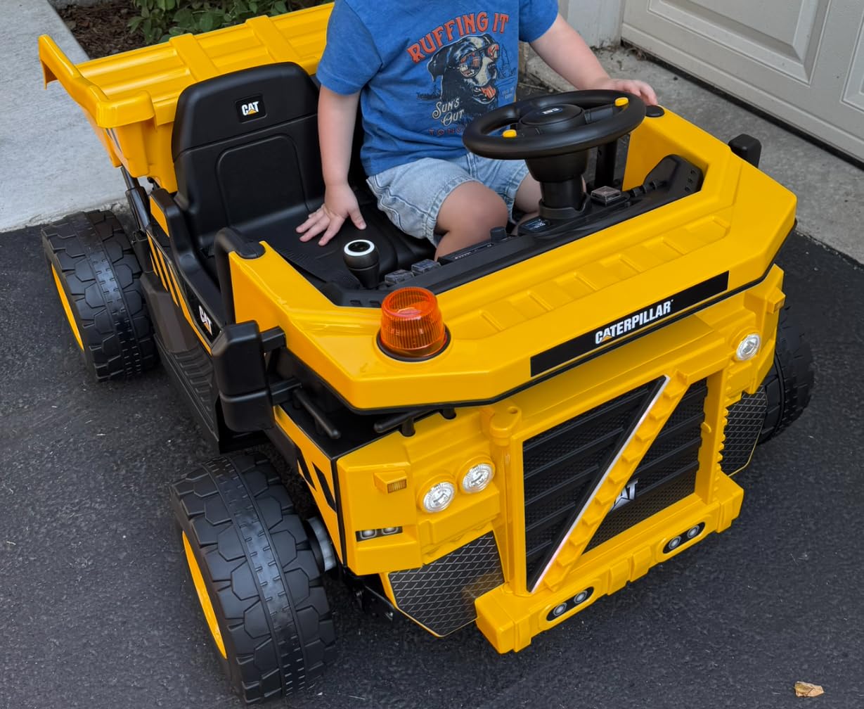 Licensed Caterpillar 24V Ride On Dump Truck w/Remote Control, 4×100W Motors customer photo 1
