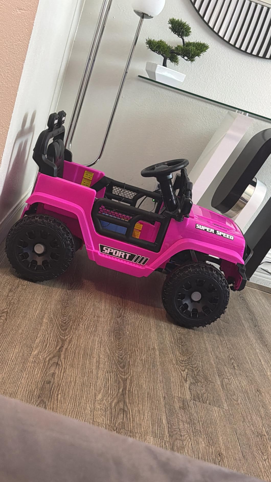 XVD 12V Kids Electric Ride on Car with Remote Control, Electric Off-Road Vehicle for Kids, Battery Powered Wheels Truck Car, with Double Open Doors, LED Lights, MP3 Player, for Boys&Girls, Police Car customer photo 2