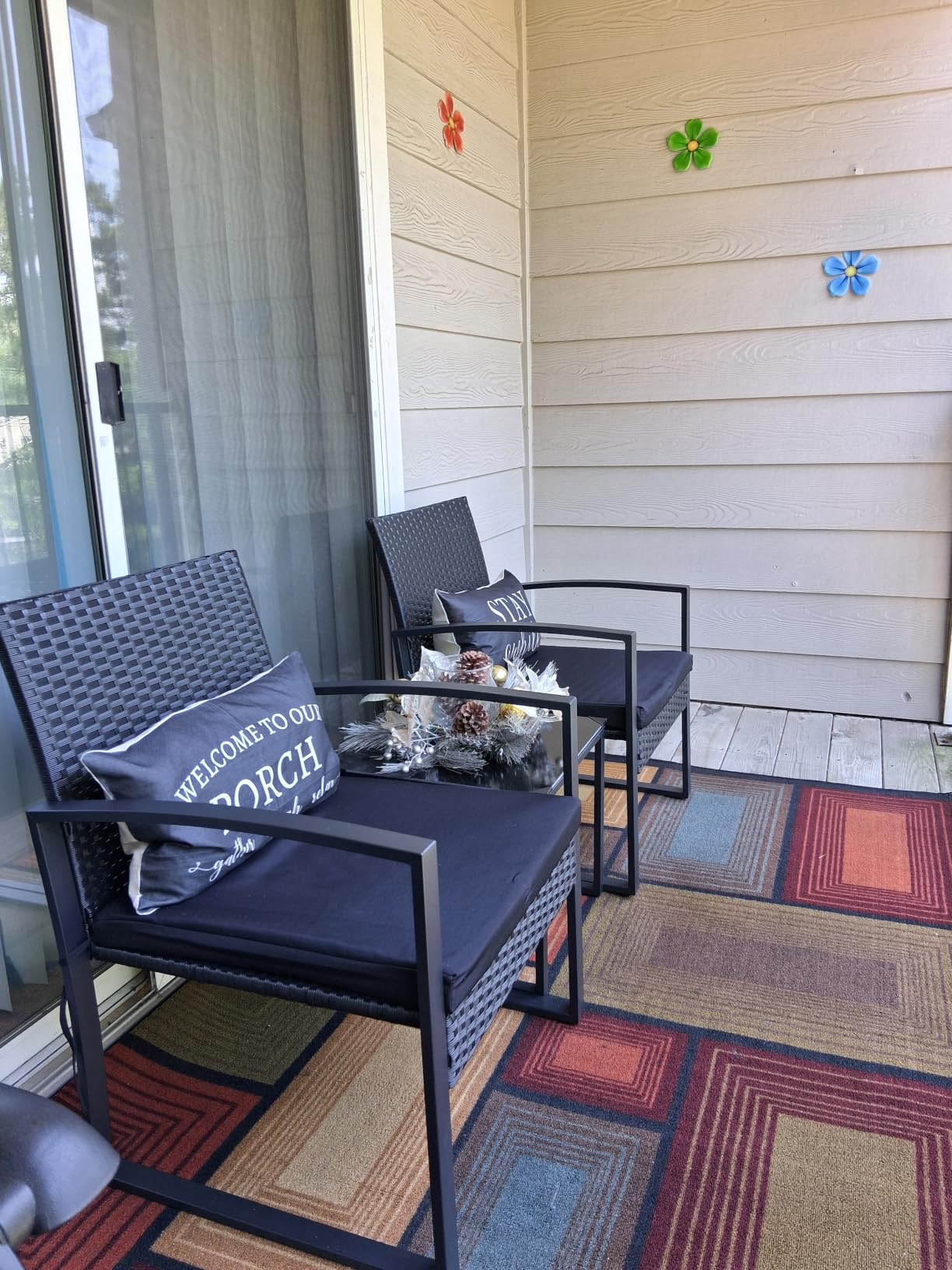 Murago 3-Piece Wicker Patio Bistro Set, Outdoor Conversation Set customer photo 2