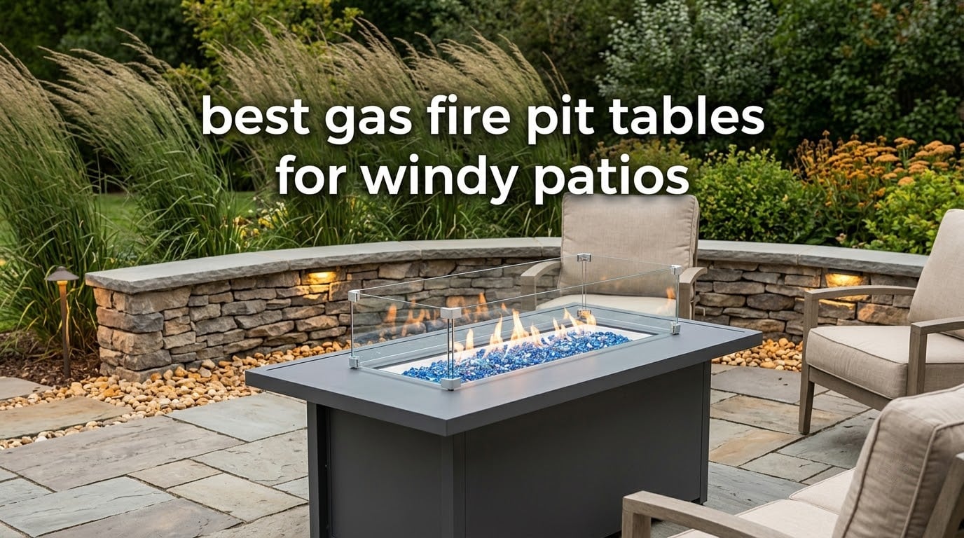 best gas fire pit tables for windy patios